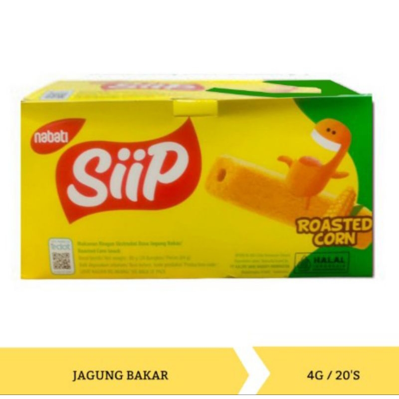 

Nabati Siip Snack Stick Jagung Bakar 4 gr isi 20 pcs