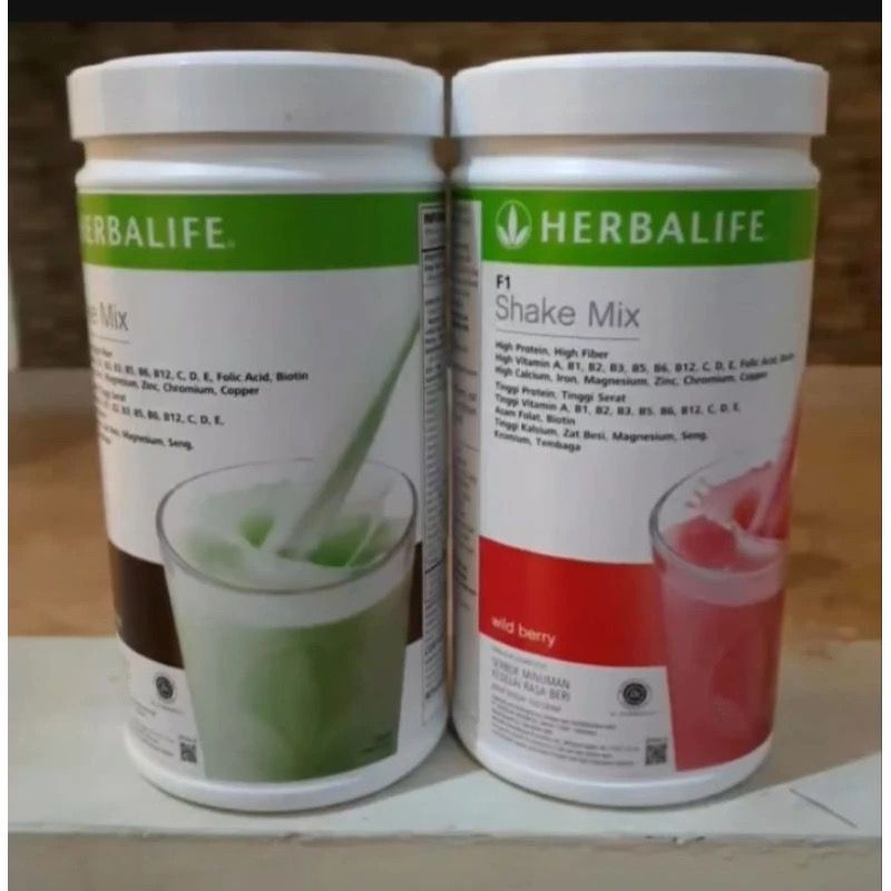 PAKET HEMAT 2 KALENG HERBALIFE FORMULA 1 SHAKE MIX - DIET DETOX RASA WILD BERRY DAN DUCT CHOCOLATE O