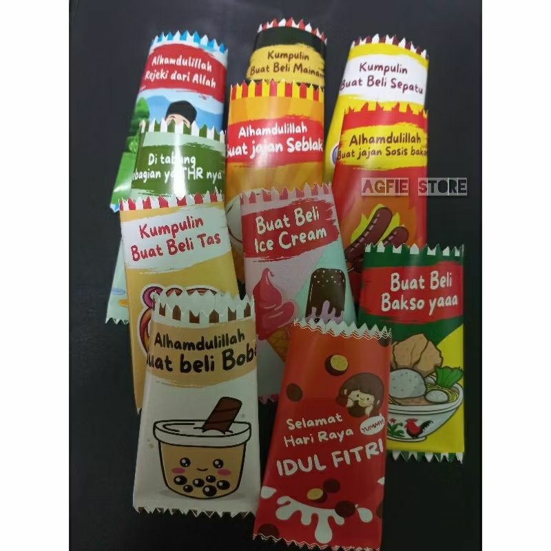 

Amplop Lebaran Bentuk Permen 10pcs Motif Berbeda | Angpau Lebaran | Amplop Permen Lucu