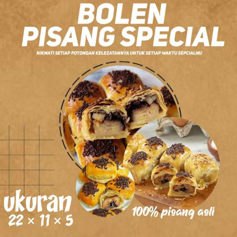 

Bolen pisang coklat keju lilit asli bandung official ukuran 22 × 11 × 5