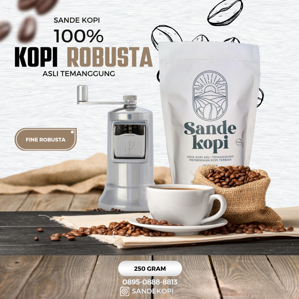 

Kopi Fine Robusta Asli Temanggung 250gram