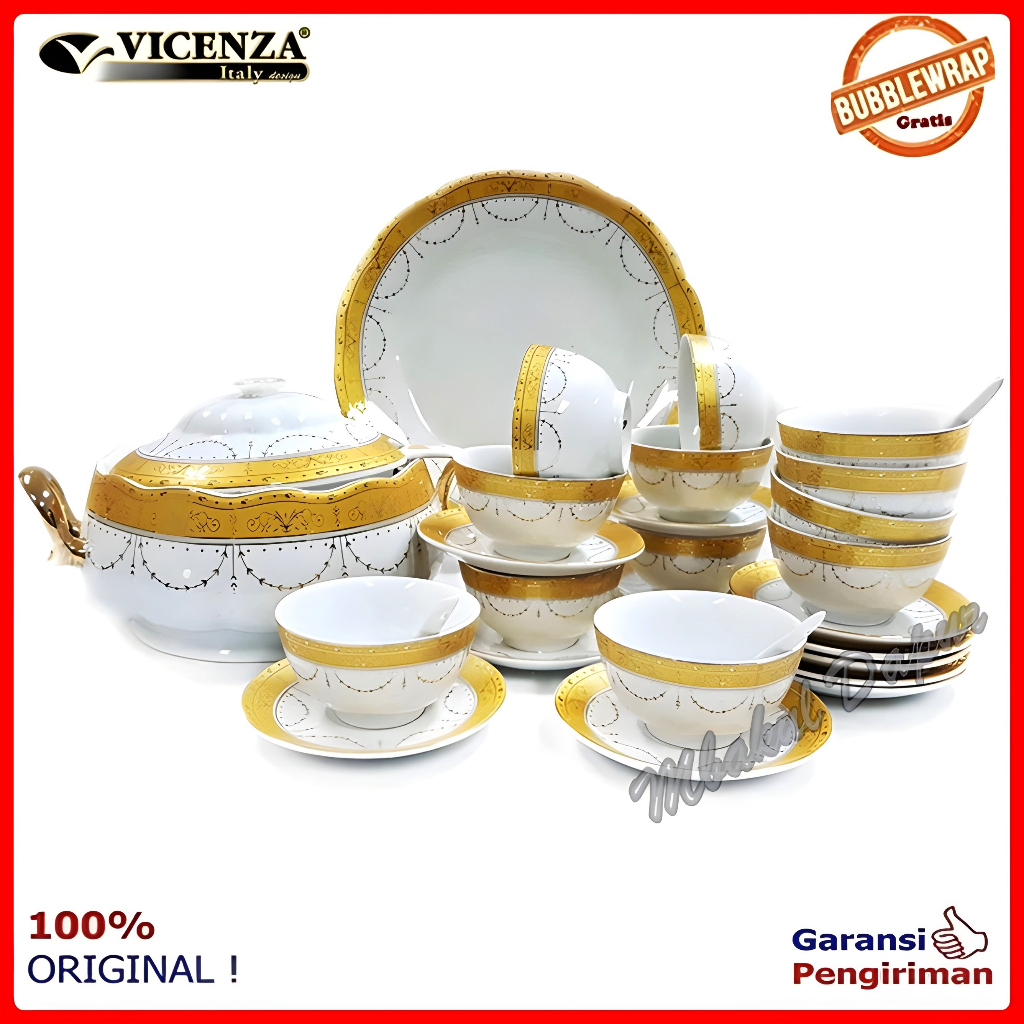 Wadah sup set Keramik Soup Toureen Set Peralatan makan set Porseleine Vicenza Mewah B 692