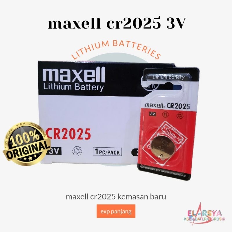 Baterai Cr2025 Maxell Original Batre Maxell CR2025 3V Single Pack