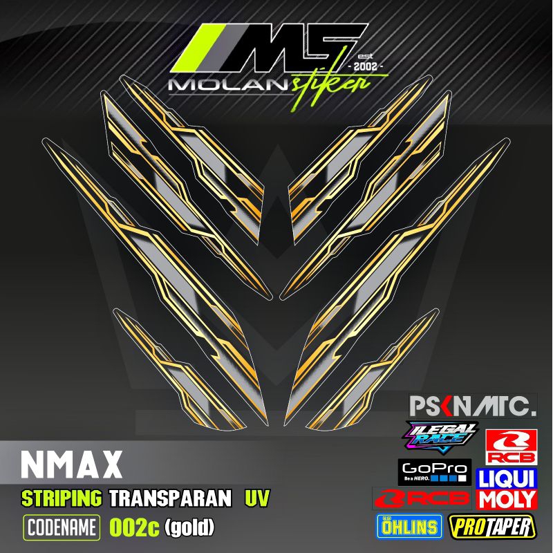 Decal Sticker Striping Variasi Transparan Uv Nmax Old Nmax Gen 1 & Nmax Gen 2 Nmax 155 Connected 202