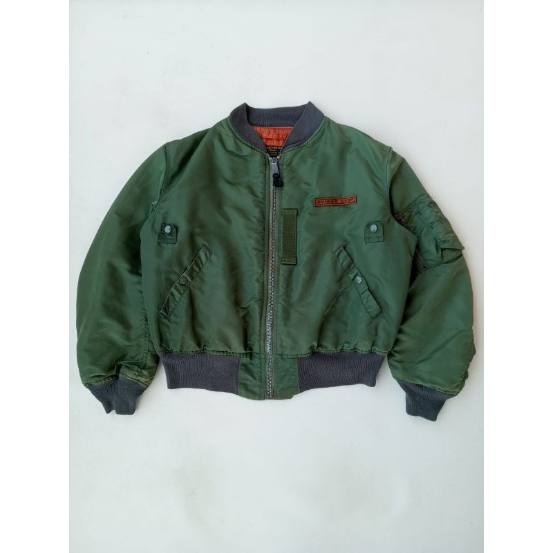 Avirex Ltd Usa type MA-1 Jacket Military Flight Bomber (Hijau Army) Second Original