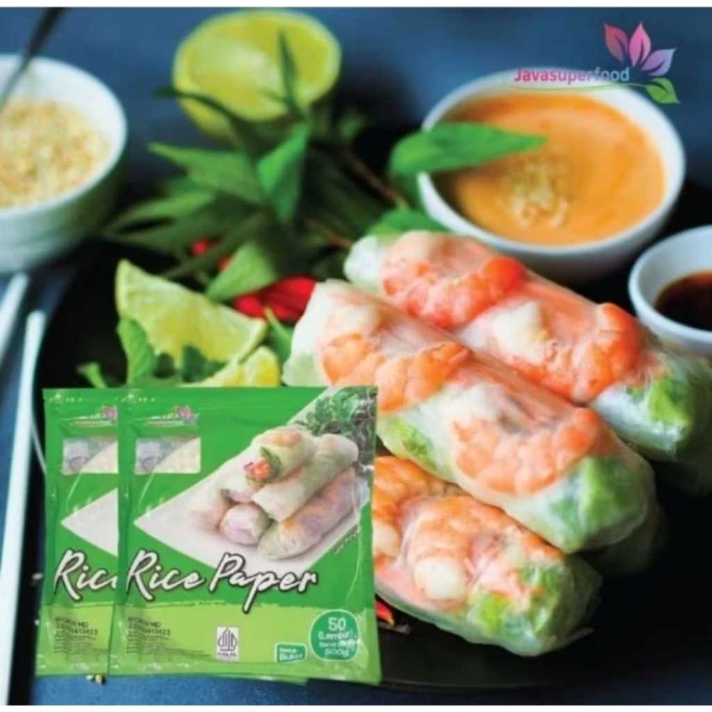 

RB Rice Paper Kulit Lumpia Spring Roll Vietnam Bahn Trang - Bulat - 500g - 50 lembar - Halal