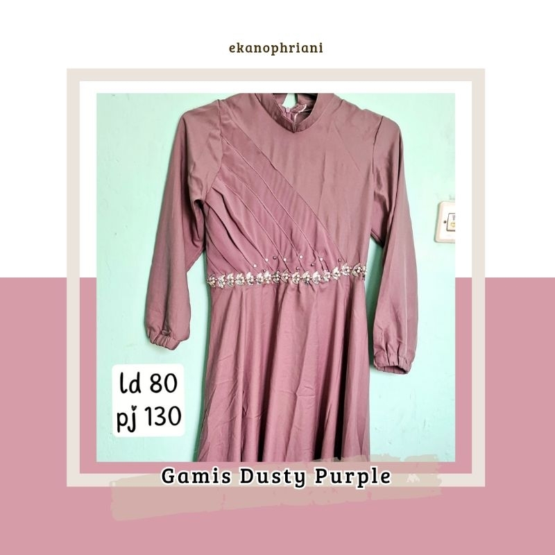 Gamis Remaja / Gamis Anak Tanggung / Gamis Dewasa  Dusty Purple (Preloved)