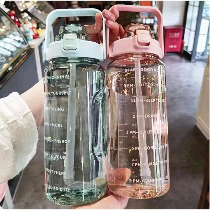 (B95) BOTOL MINUM 2 LITER | BOTOL MINUM MOTIVASI TUMBLER KEKINIAN