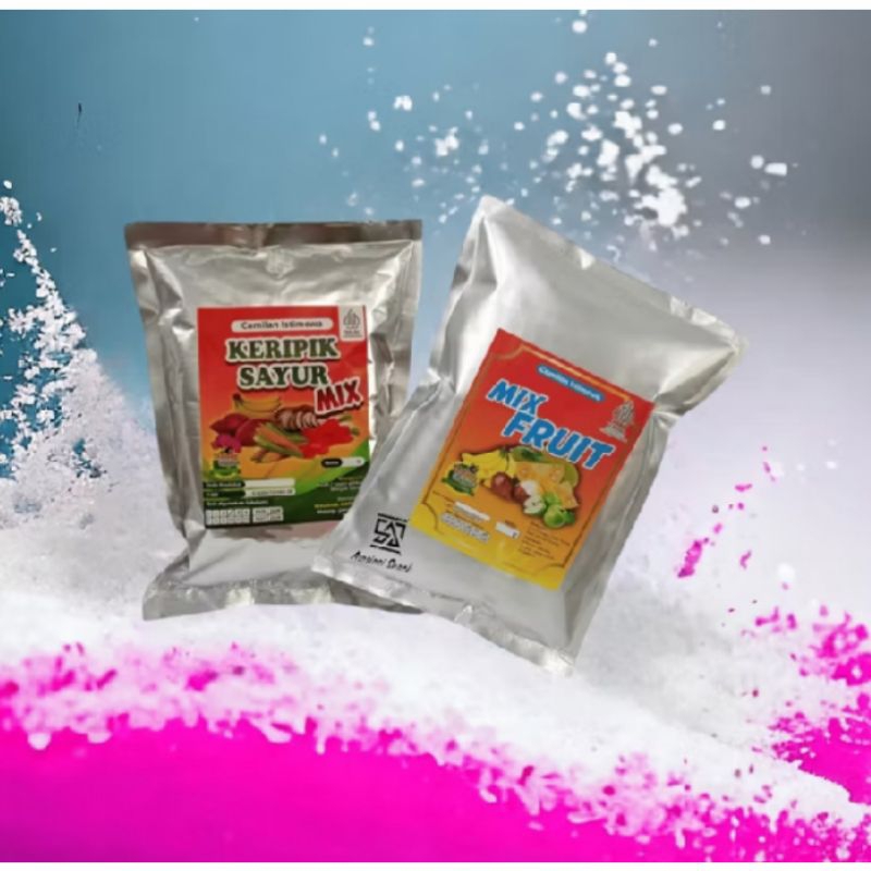 

ANEKA SNACK KERIPIK BUAH MIX FRUIT & KRIPIK SAYUR MIX KEMASAN 50 GRAM / SNACK ASLI MALANG