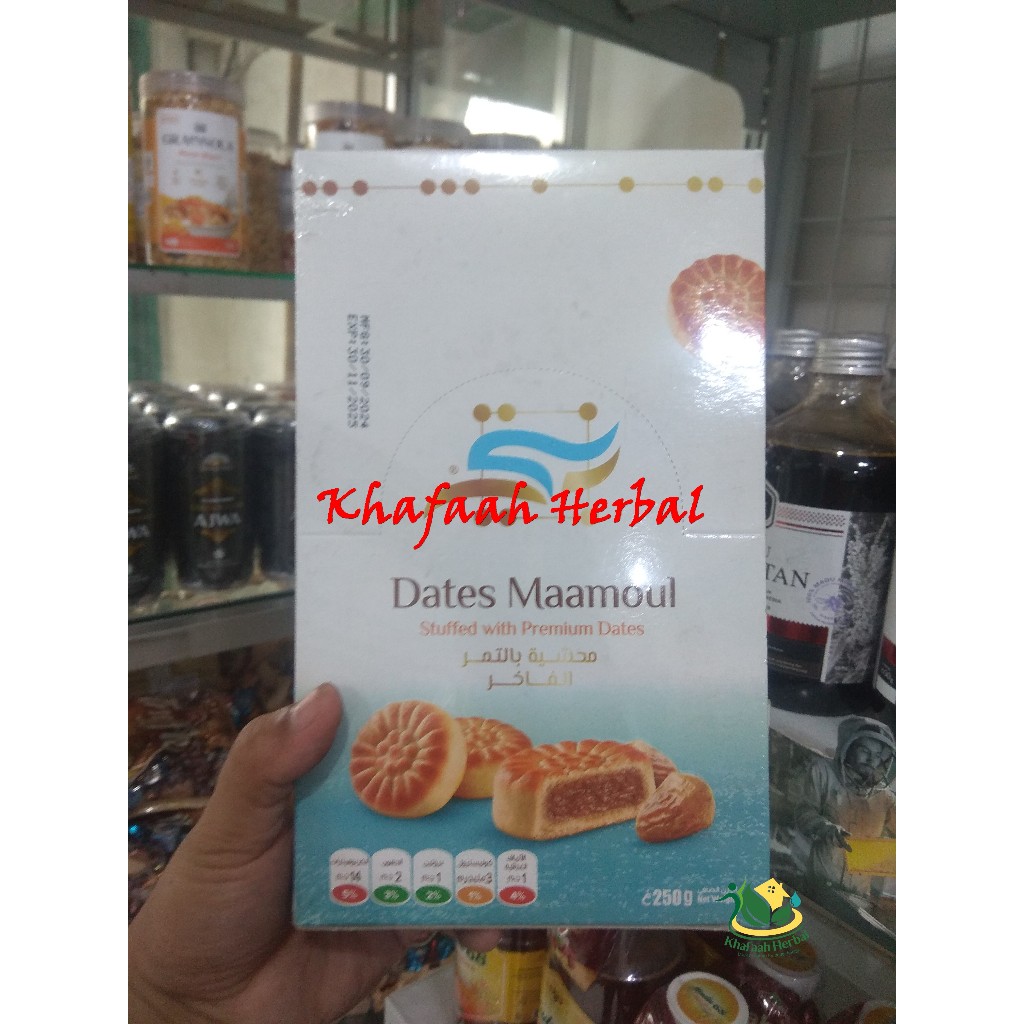 

Biskuit Kurma Maamoul 250gr isi 16pcs Original Arab Saudi/ Dates Maamoul Stuffed with Premium