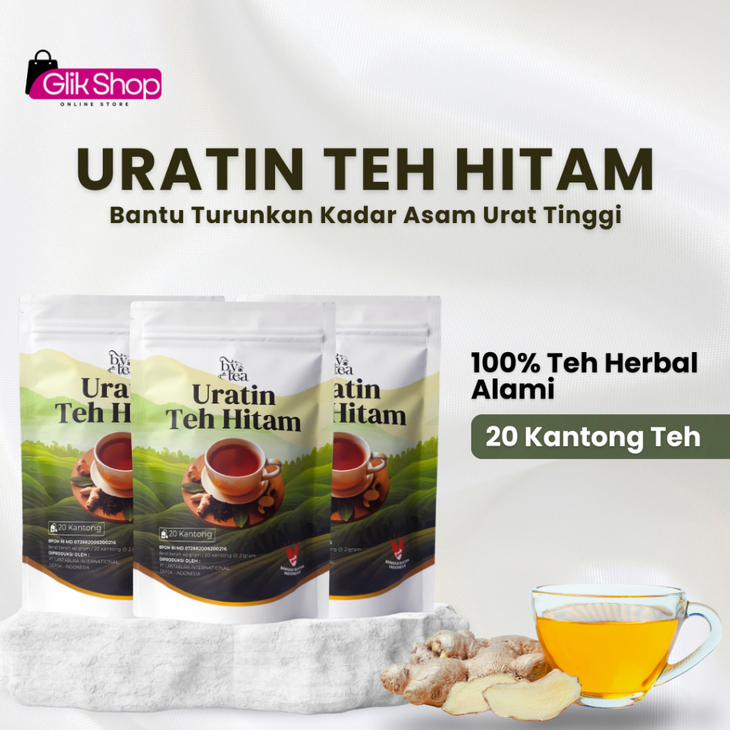 

Bytea Uratin Teh Hitam Paket 3 Pcs - Herbal untuk Menurunkan Kadar Asam Urat dengan Daun Salam