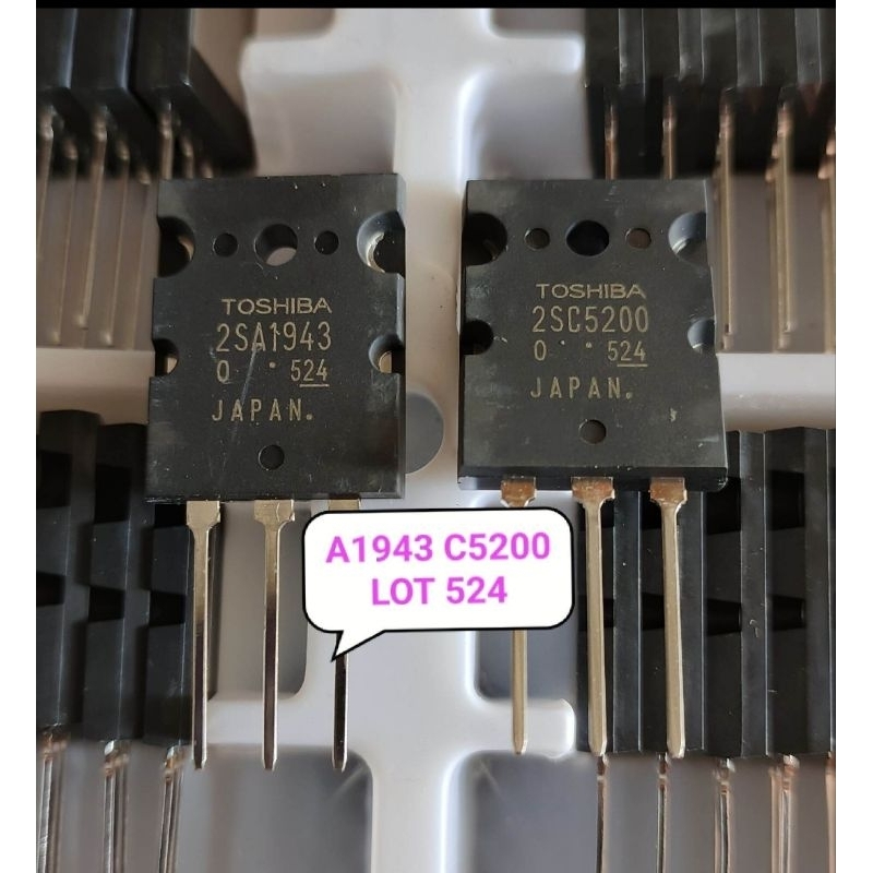 TRANSISTOR TOSHIBA 2SA1943 2SC5200 LOT 524 ORIGINAL TR TOSHIBA A1943 C5200 LOT524  ASLI AMBL JAPAN A