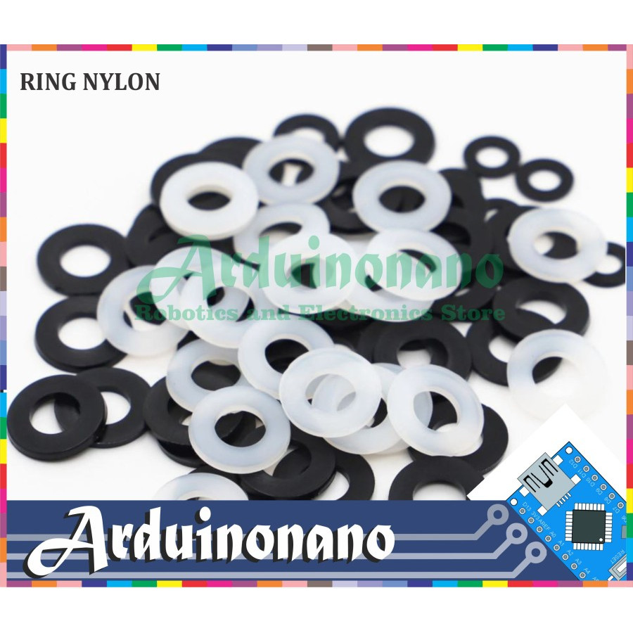 M6 Ring Nylon m6x12x1.5 mm for spacer screw nut mur baut 6mm plastik