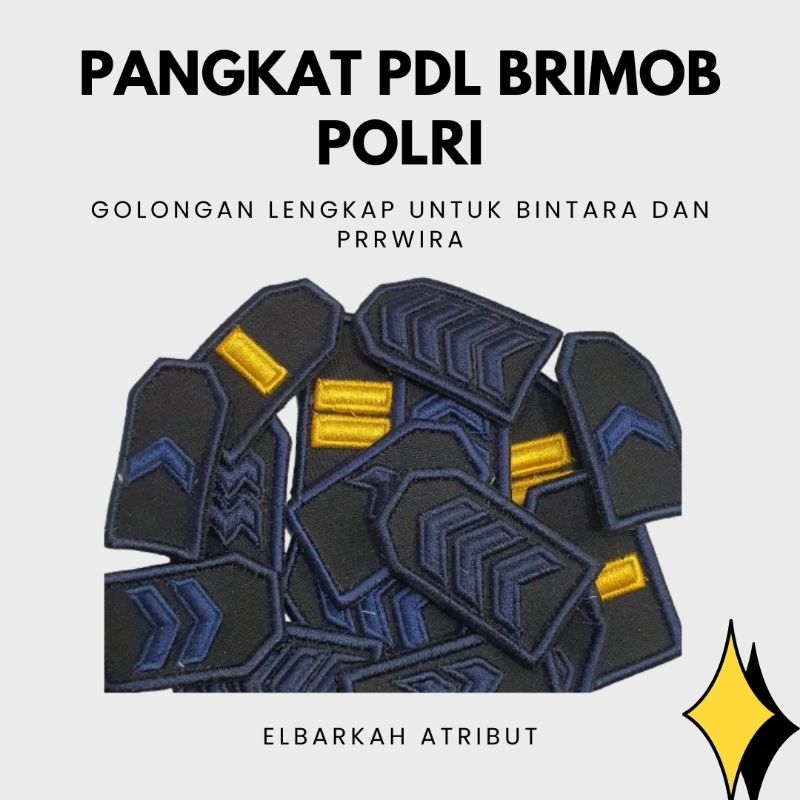 PANGKAT PDL POLRI HITAM BRIMOB LIS NAVY SUPER PREMIUM TEBAL GOLONGAN BRIPDA BRIPTU BRIGADIR AIPDA AI