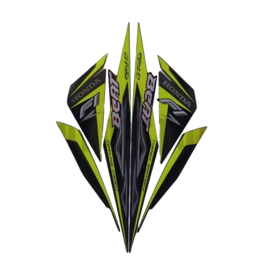 Sticker Striping Motor Honda Beat Combi 2014 Beat samba Fi Hijau list body motor beat Samba Fi 2014