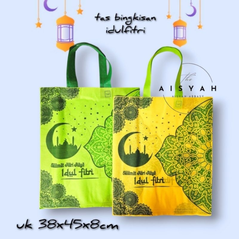 

Goodie Bag Spunbond/Tas Bingkisan EDISI IDUL FITRI LEBARAN 38x45x8 DESIGN 4 SISI(Per Pcs)