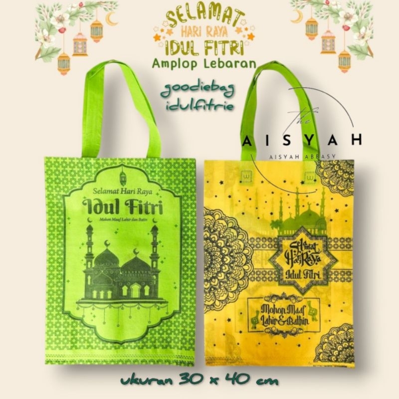 

Goodie Bag Spunbond/Tas Bingkisan EDISI IDUL FITRI LEBARAN 30x40x8 DESIGN 4 SISI(Per Pcs)