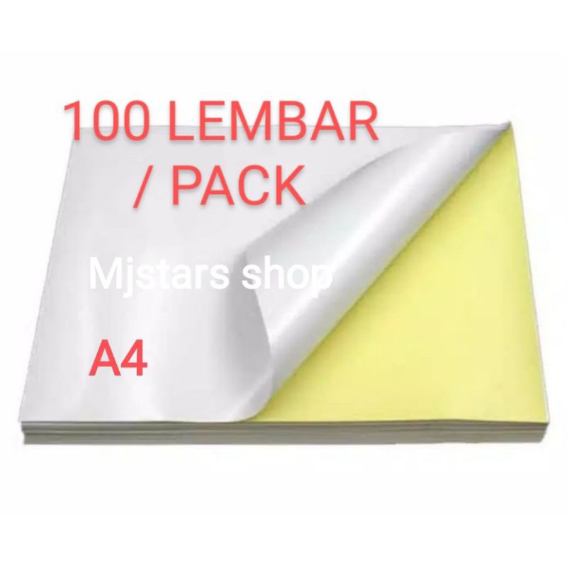 

( per pack - isi 100 ) Kertas stiker label chromo sticker chromo putih (glossy) A4 high quality