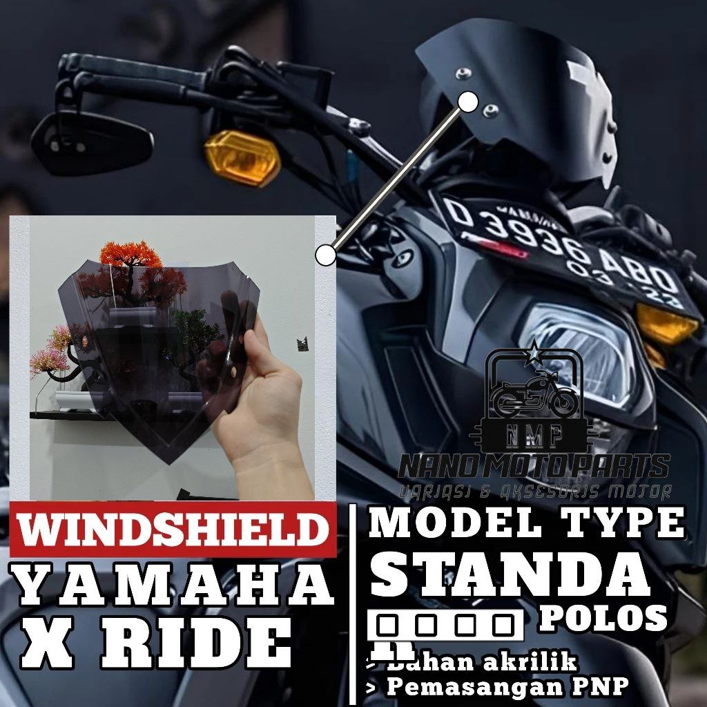 VISOR X RIDE 115 125 VISOR WINDSHIELD YAMAHA X RIDE STANDAR RIBEN VISOR X RIDE 115 125