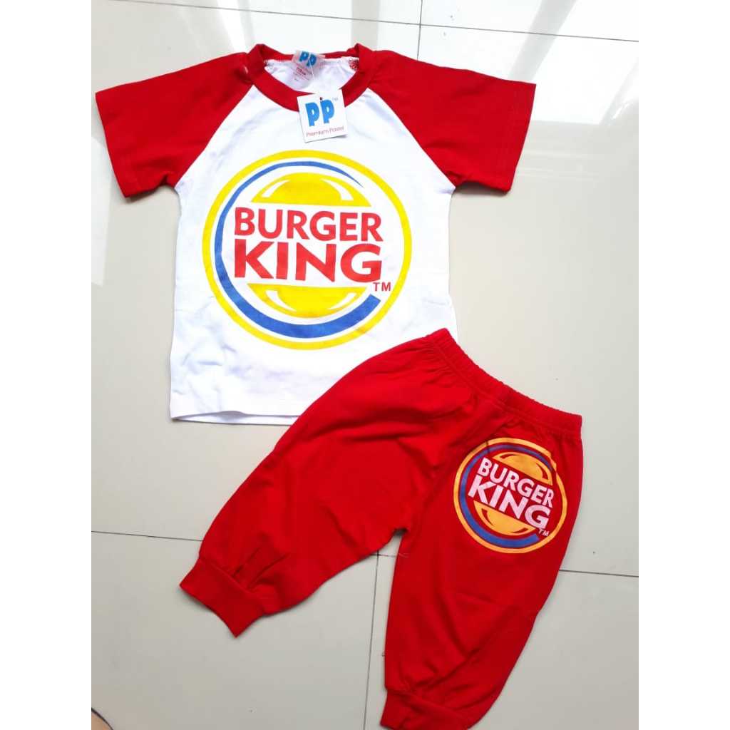 stelan anak cowo fhasion burger king pp burger king warna merah cerah