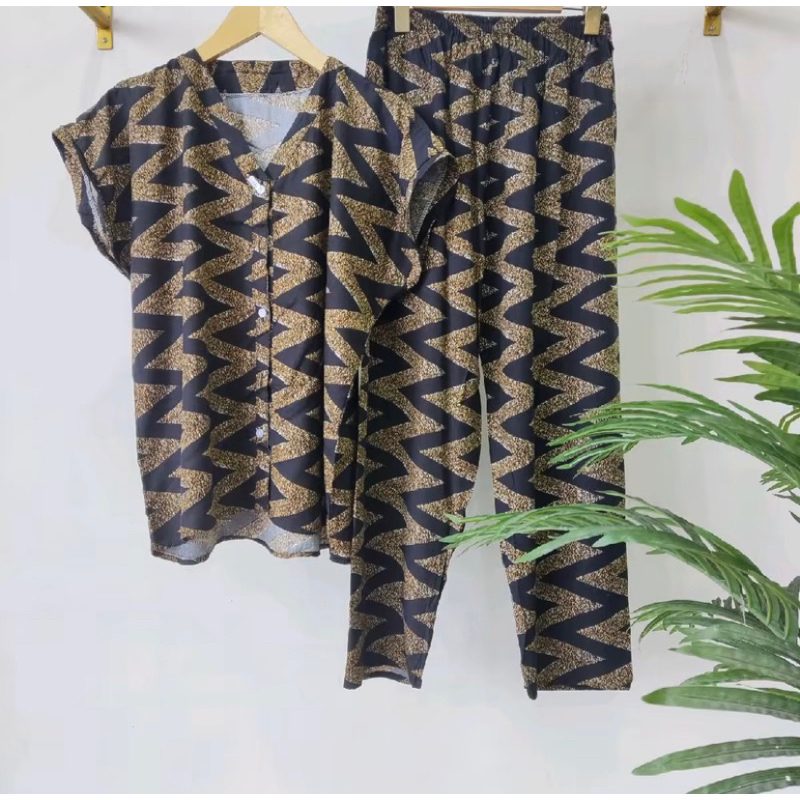 Setelan Piyama Wanita V-neck Murah | Piyama Kekinian | Piyama Dewasa Murah