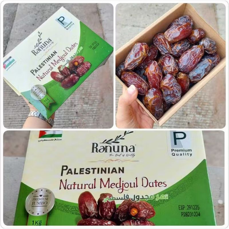 

Kurma Medjool Palestina Ranuna Kemasan Dus Large 500gr , 1kg Premium Fresh Raja Kurma Lembut | Kurma Medjol