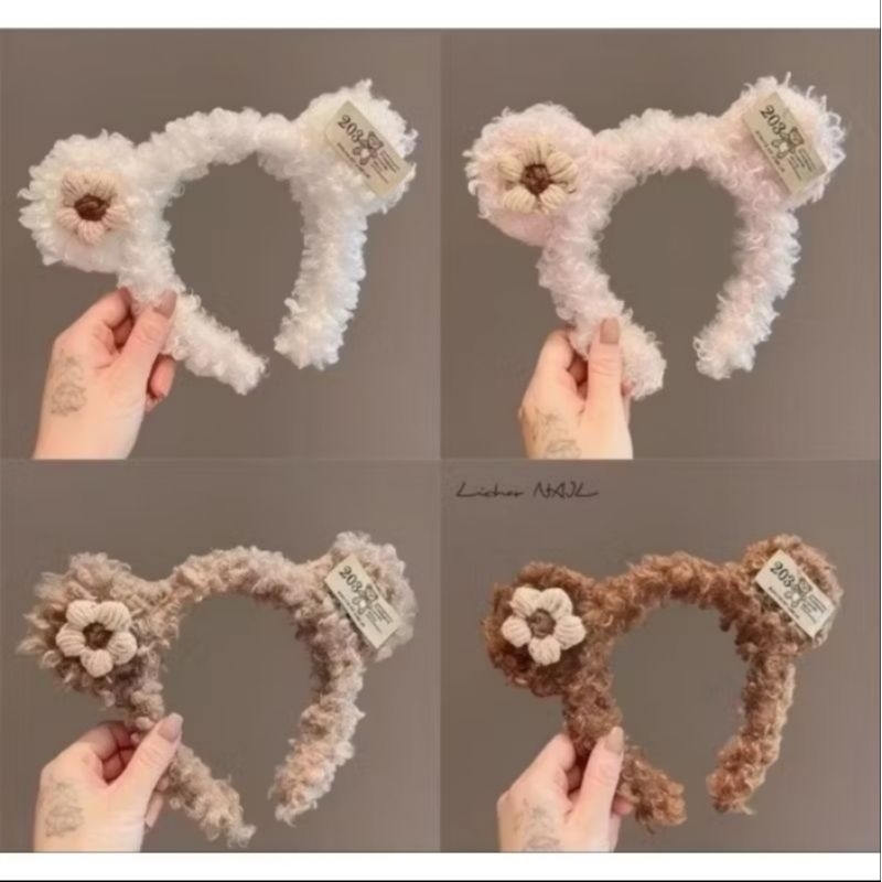 Bando model Telinga Beruang/ BANDO EAR BEAR/Bando Bulu Wool/Bando CUTE