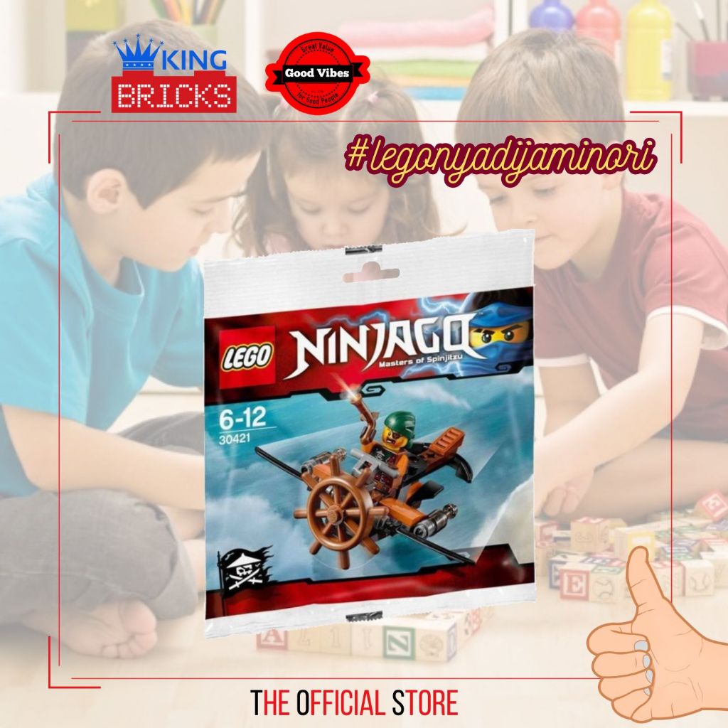 LEGO Original POLYBAG 30421 Skybound Plane - Mainan Anak Edukasi Kreatif Ninjago Pesawat Robot Ninja