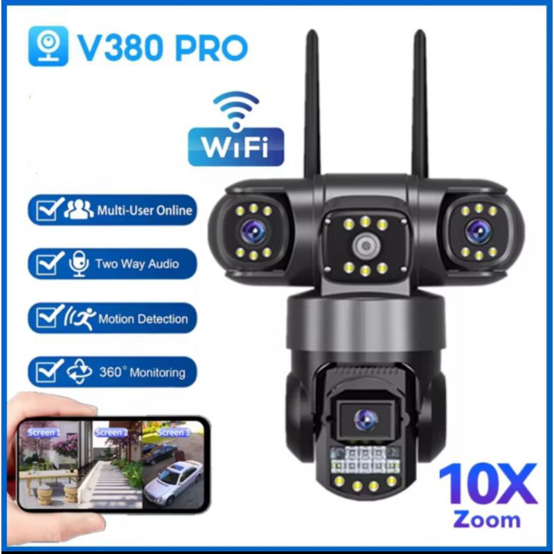 30MP IP Cam 3 Lensa 3 Camera V380Pro Outdoor Waterproof IP66