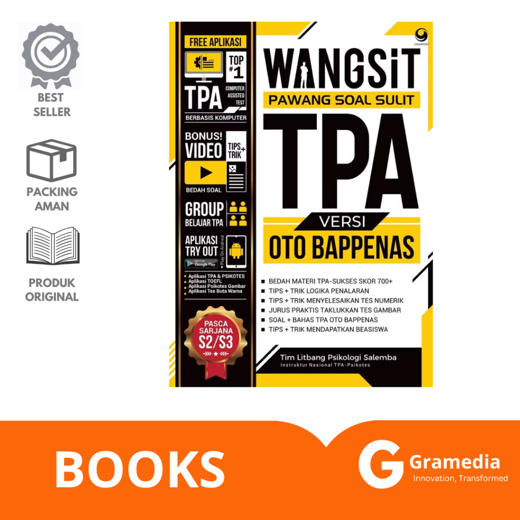 Gramedia Lampung - WANGSIT PAWANG SOAL SULIT TPA OTO BAPPENAS