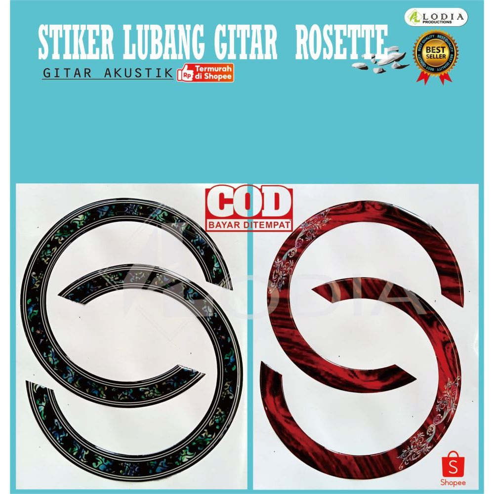 STIKER LUBANG GITAR  ROSETTE GITAR AKUSTIK 1 pcs