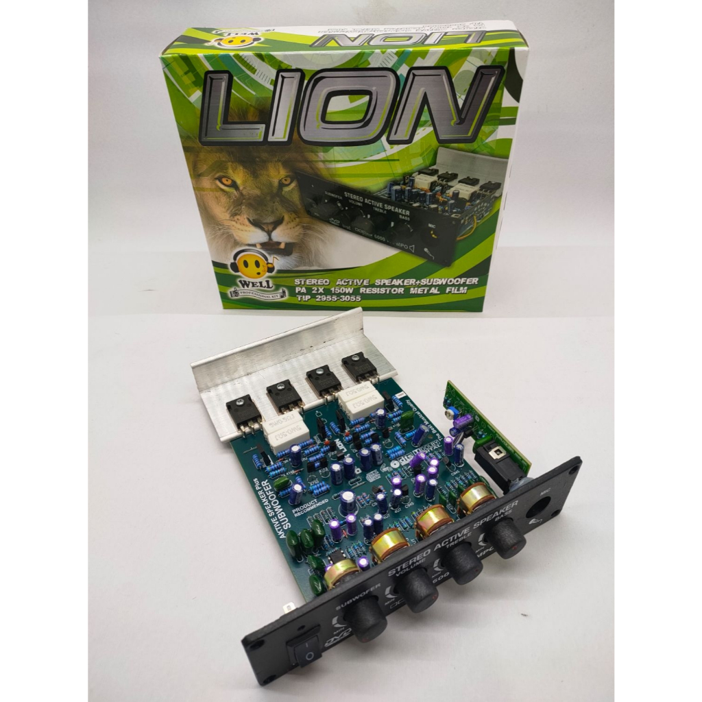 Kit Speaker Aktif 150 Watt Stereo + Panel Lion Well