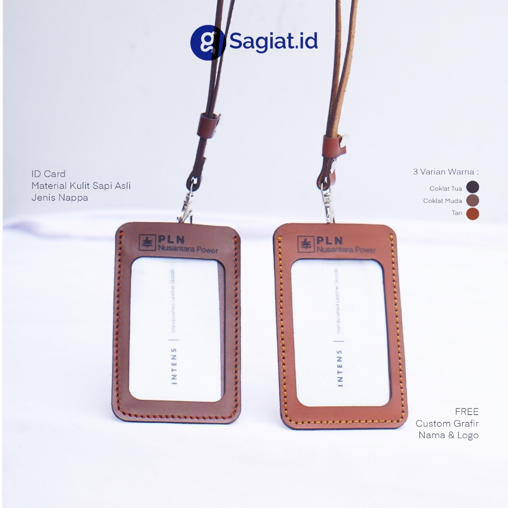 

sagiat.id gantungan id card holder kulit name tag kulit lanyard kulit custom