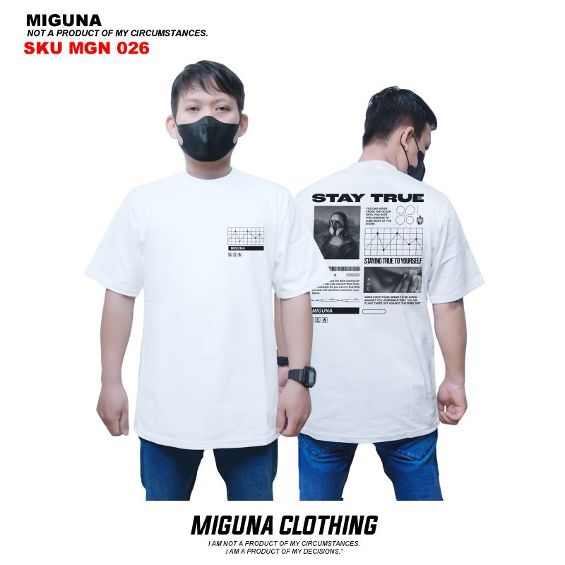 MIGUNA Pakaian Pria Atasan Kaos PUTIH MGN 026