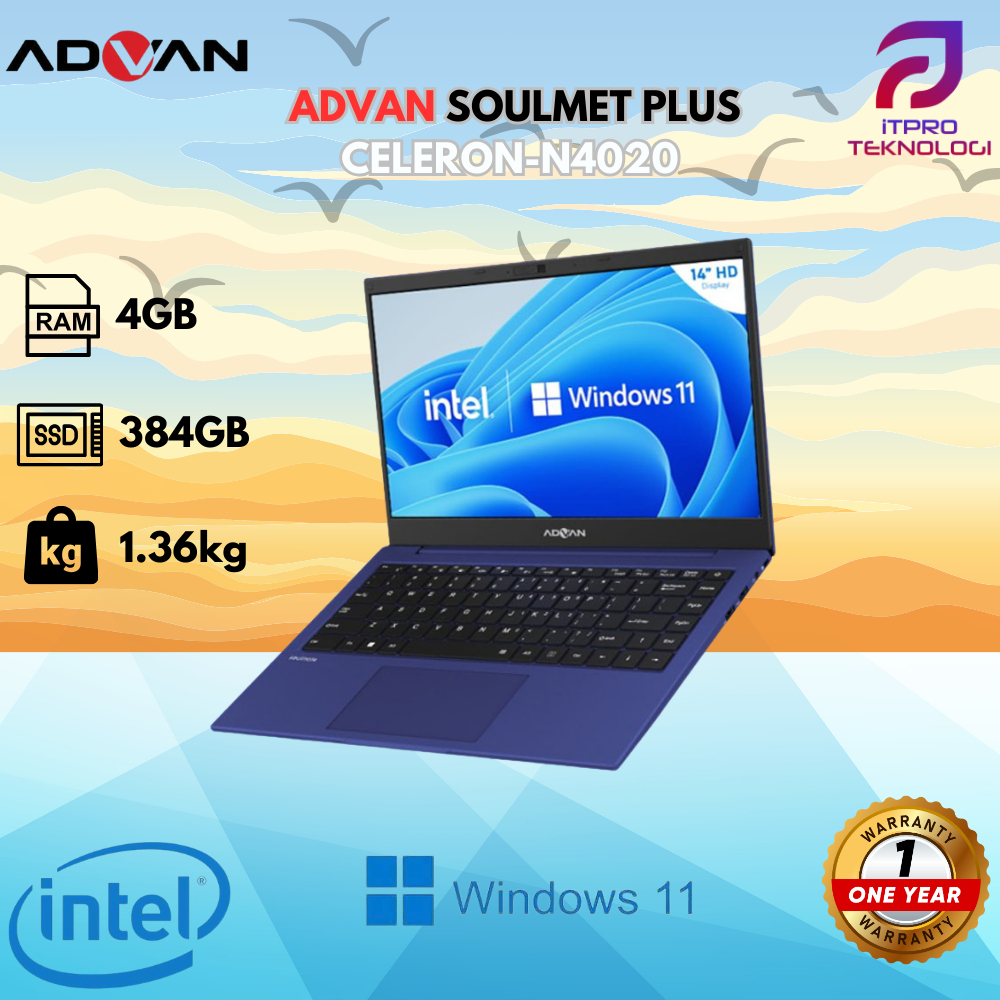 Laptop ADVAN Soulmate Celeron N4020/4GB/128