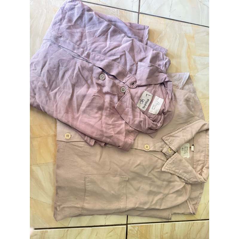 kemeja cream dan mauve
