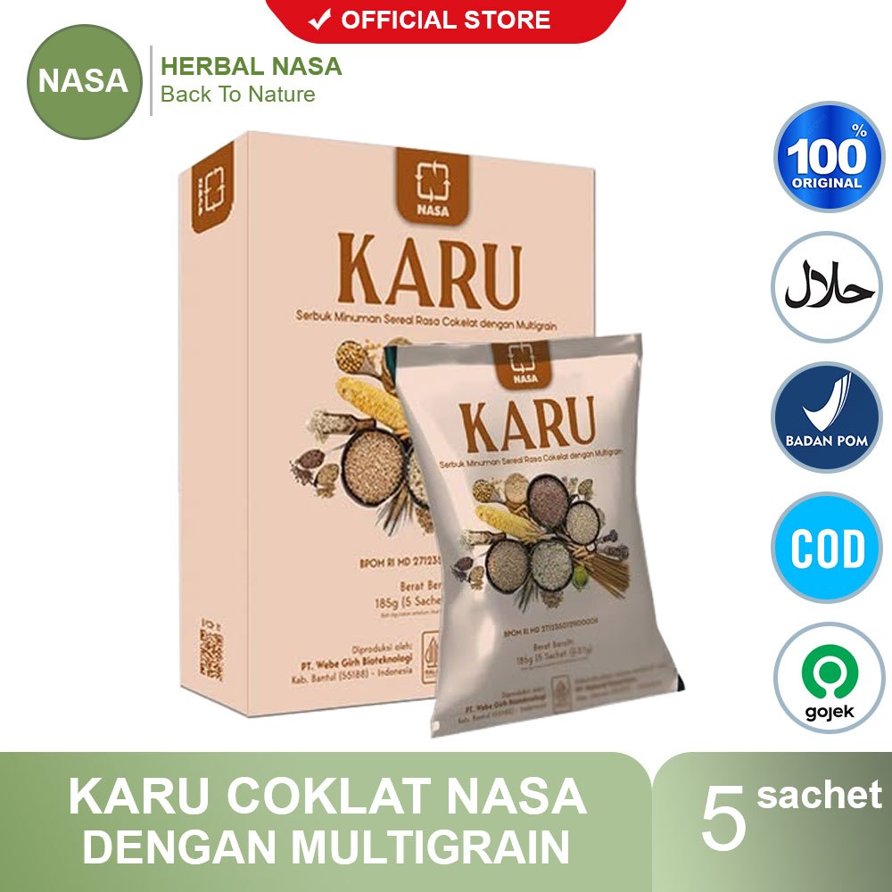 

KARU NASA RASA COKLAT minuman Meal Replacement, serbuk minuman sereal pengganti makanan dengan multigrain