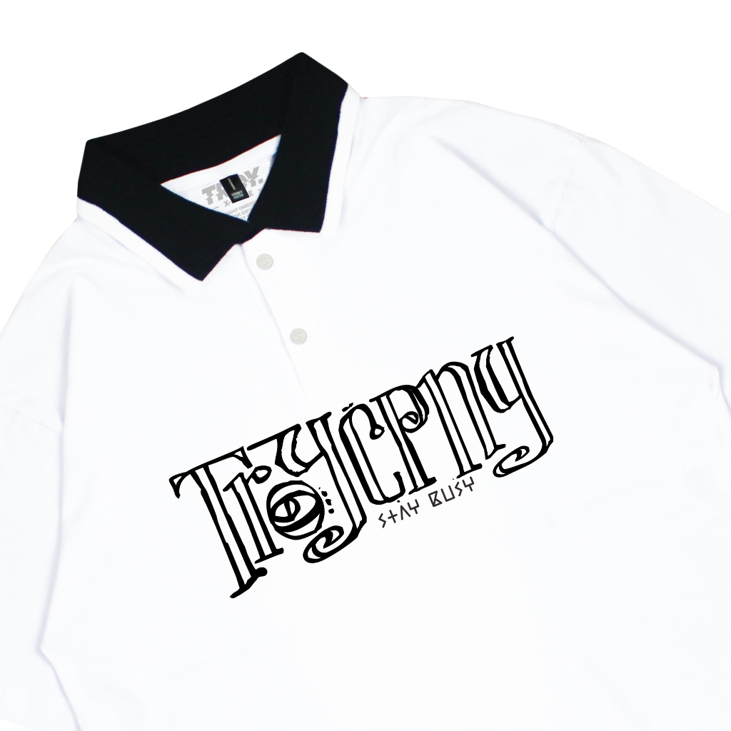 Troy Company Cotton Rugby Polo Shirt White Etnic - Kaos Polo Putih PR 2964