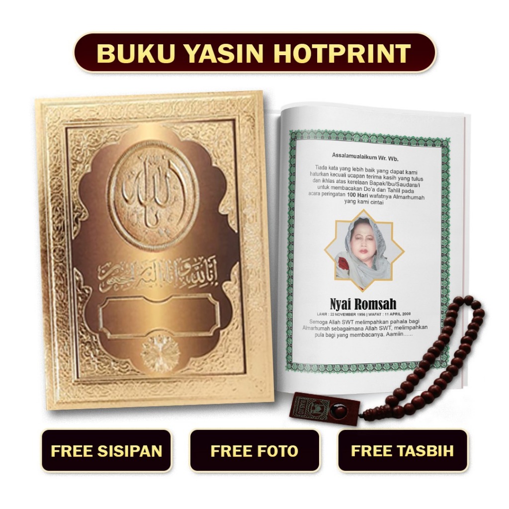 BUKU YASIN 128 HALAMAN, BONUS TASBIH, FREE FOTO DAN SISIPAN