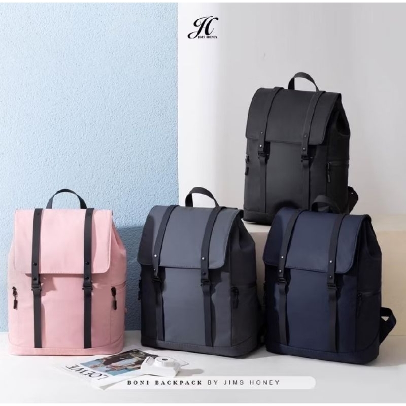 Jims Honey Boni Backpack Tas Ransel Tas Punggung Wanita Cewek Tas Kuliah Kerja Kantor Import Murah