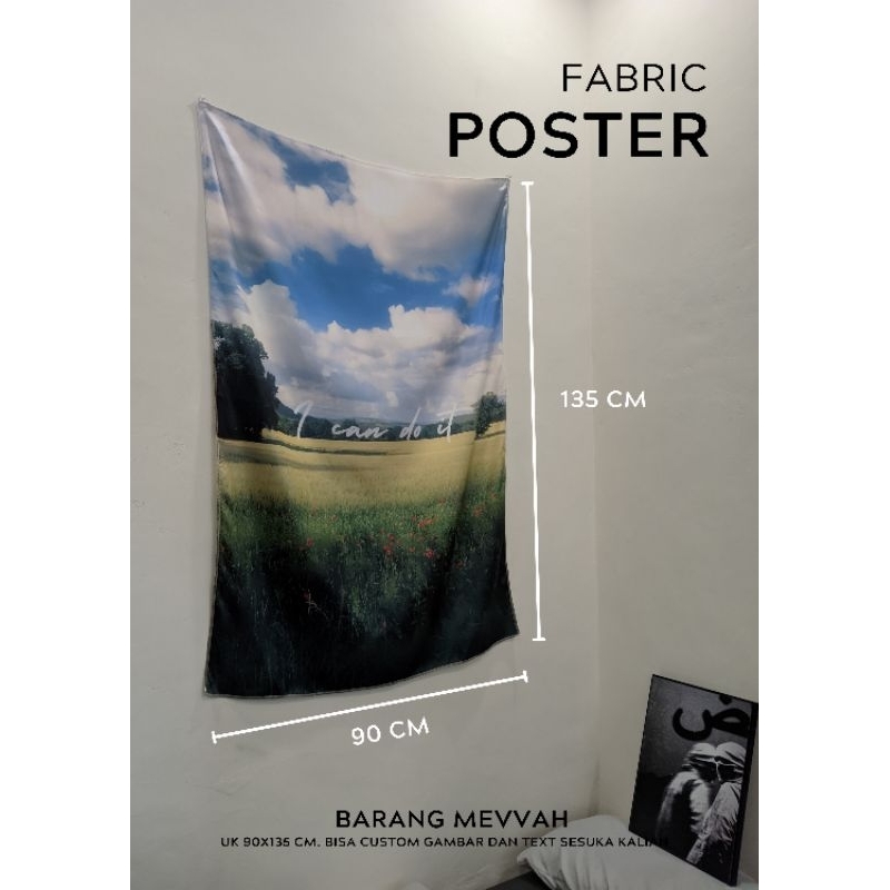 Pajangan Hiasan Dinding Fabric Poster Kain Korea Aesthetic Custom