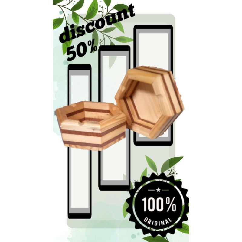 asbak kayu/asbak kombinasi/asbak motif/jati belanda