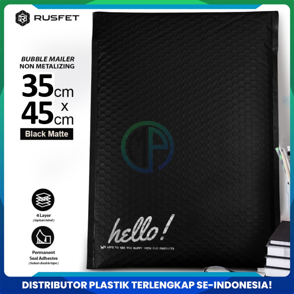 

Amplop Bubble Envelope Mailer Rusfet Harga Satuan Hitam 35 X 45 CM