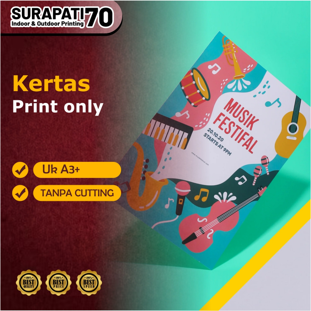 

Kertas A3+ || Poster/Brosur/Sertifikat /Cetak 1 Sisi Full Colour