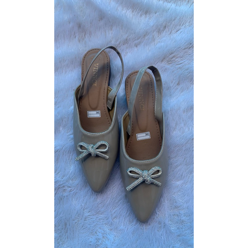 OFASHION sepatu pita tali belakang flatshoes mules wanita