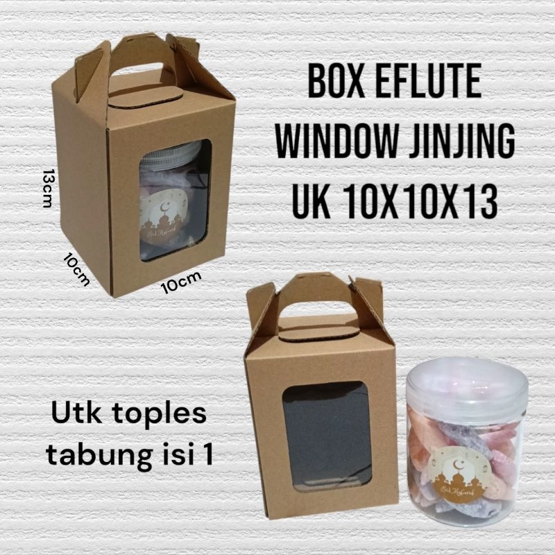 

Box Eflute window jinjing uk 10x10x13 utk toples tabung isi 1/souvenir.