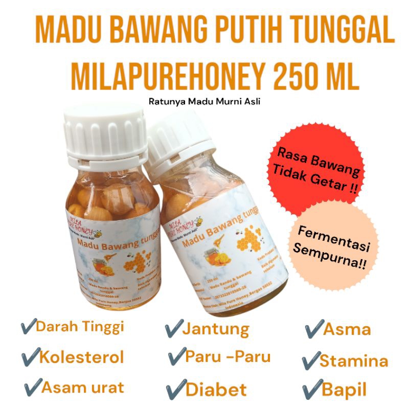 

Milapurehoney-Madu Bawang Putih Tunggal-Madu Bawang lanang-Madu Untuk Diabetes 250 ml