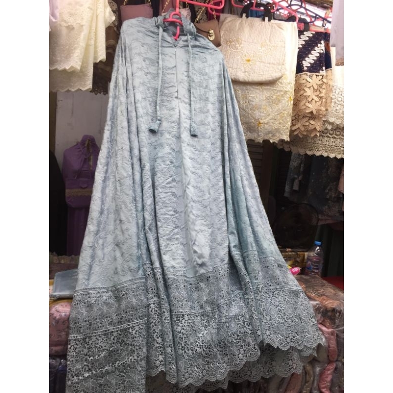 [ELEGANT] Mukena Sutra Paris Ori Bordir Jumbo / Mukena Mewah Sutra