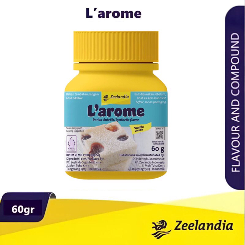 

Larome Vanilla Liquid 60 g Perisa Vanila untuk Roti dan Kue