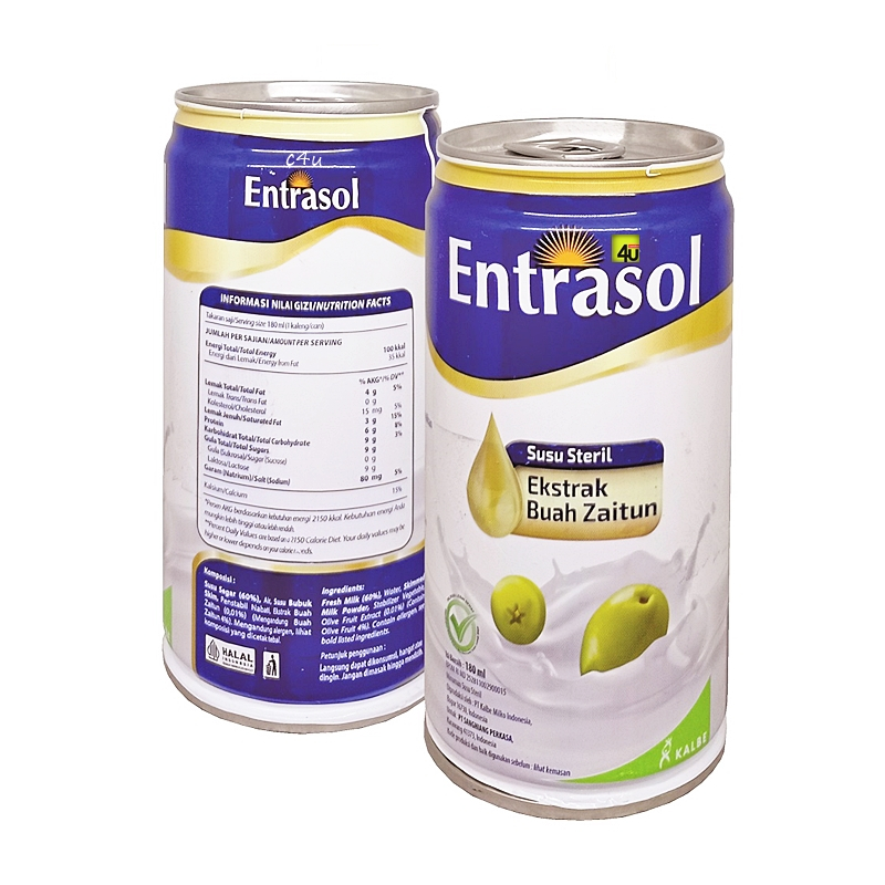 

ENTRASOL - Susu STERIL dgn Ekstrak Zaitun - 180 ml KALENG